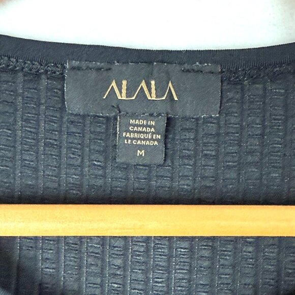 ALALA Activewear Sheer Striped Stretch Comfy Sleeveless Tank Top Womens M Black - Picture 2 of 7